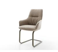 Cantilever Zelia-Flex avec accoudoirs bou oue pied cantilever plat aspect titane ressorts ensachés