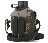 Cantine Cantine d'eau en Alliage d'aluminium étanche de 1 L avec Couvercle et Sangle de Camouflage, Bouteille 'eau multifonctionnelle Portable pour la randonnée en Camping en Plein air