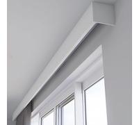 Cantonnière blanche de qualité supérieure avec système de rails cachés, cantonnière élégante et fonctionnelle pour montage au plafond ou au mur, 180 cm / 5.9ft - Solution élégante de décoration