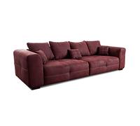 Canvadore Grand Canapé Mavericco/Grand canapé au Design Moderne en Aspect Cuir/Coussin de Dossier et Coussin d’Ornement Inclus / 287 x 69 x 108 cm (LxHxP) / Microfibre Bordeaux (Rouge)