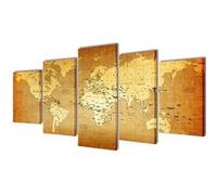 Set De Toiles Murales Imprimées ''carte Du Monde'' 100 X 50 Cm