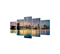 Canvas muurdruk set Brooklyn Bridge rivier uitzicht 200 x 100 cm241555