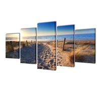 Canvas muurdruk set zandstrand 100 x 50 cm241564