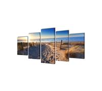 Set De Toiles Murales Imprimées Plage De Sable 200 X 100 Cm