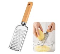 Canxyeun Fromage Rapeuse,Râpe À Fromage,En Acier Inoxydable Avec Manche En Bois De Hêtre,Zesteur Multifonction Pour Parmesan,Fromages À Pâte Dure,Chocolat,Zeste De Citron,Épices,Râpage Fin,Argent