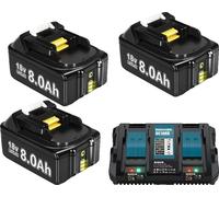 capacité 8000mAh, tension 18V, type Li-Ion, chargeur 3X8.0Ah1X6A