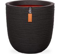 CAPI EUROPE - Boule pot de fleurs nervure NL - Noir - - 54x52 - pour intérieur et extérieur