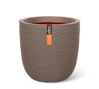 Capi Europe - Pot Boule Rib NL - 43x41 - Taupe Chaud - Ouverture Ø43 - Pot intérieur et extérieur - KWTR933