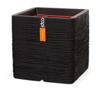 Capi Europe - Pot de fleurs carré Rib NL - Noir - 50x50 - KBLR904