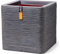 Capi Europe - Pot de fleurs carré Rib NL - Gris foncé - 50x50 - KDGR904