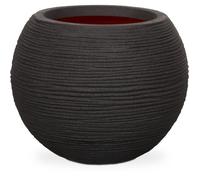 CAPI EUROPE Pot de fleurs rond NATURE RIB - 40x32 cm - Noir
