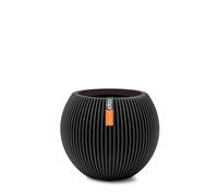 Capi Europe - Vase Boule Groove - 12x10 - Noir - Ouverture Ø12 - Pot intérieur et extérieur - BGVBL109
