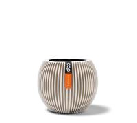 Capi Europe - Vase Boule Groove - 30x25 - Ivoire - Ouverture Ø30 - Pot intérieur et extérieur - BGVI104