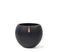 Capi Europe - Vase Boule Groove Colours - 18x15 - Gris Graphite - Ouverture Ø18 - Pot intérieur et extérieur - BGVGY102