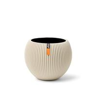 Capi Europe - Vase Boule Groove Colours - 22x18 - Beige - Ouverture Ø22 - Pot intérieur et extérieur - BGVBG103