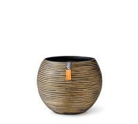 Capi Europe - Vase Boule Rib - 22x18 - Or - Ouverture Ø22 - Pot intérieur et extérieur - BOFGB103