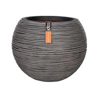 Capi Europe - Vase Boule Rib NL - 40x32 - Anthracite - Ouverture Ø40 - Pot intérieur et extérieur - KOFZ270