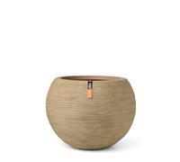 Capi Europe - Vase Boule Rib NL - 40x32 - Beige - Pot de Fleurs pour intérieur et extérieur - Cache-Pot - Pot de Plantation - Jardinière - Plastique - KBER270