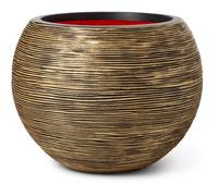 Capi Europe - Vase Boule Rib NL - 40x32 - Or - Ouverture Ø40 - Pot intérieur et extérieur - KBGR270