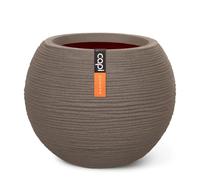 Capi Europe - Vase Boule Rib NL - 40x32 - Taupe Chaud - Ouverture Ø40 - Pot intérieur et extérieur - KWTR270