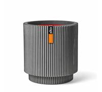 Capi Europe - Vase Cylindre Groove NL - 41x43 - Anthracite - Ouverture Ø41 - Pot intérieur et extérieur - KGVZ883