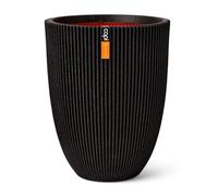 Capi Europe - Vase élégant Bas Groove NL - 34x46 - Noir - Ouverture Ø34 - Pot intérieur et extérieur - KGVBL782