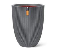 Capi Europe - Vase élégant Bas Groove NL - 46x58 - Gris foncé - Ouverture Ø46 - Pot intérieur et extérieur - KGVDG783