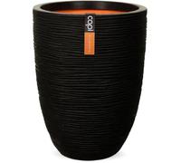 Capi Pot de fleurs Nature Rib Elegant Niedrig 46 x 58 cm Noir KBLR783