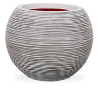 Capi Europe - Vase Boule Rib NL - 40x32 - Ivoire - Ouverture Ø40 - Pot intérieur et extérieur - KOFI270