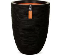 Capi Pot de fleurs Nature Rib Elegant Niedrig 36 x 47 cm Noir KBLR782