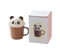 CAPIJIONG 350 ml/12 oz Dessin animé Creative Ice Cream Cone Mug Mignon Famille Fille Petit Déjeuner Lait Café Tasse - Sweet Cone Mug - Panda