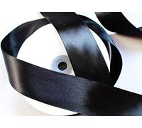 CaPiSo Méga rouleau de ruban de satin de 50 m x 40 mm Ruban décoratif pour cadeau (noir)