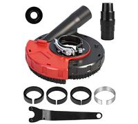 Capot d'aspiration universel pour meuleuse d'angle 115/125 mm avec couronne de brosse avec adaptateur et outil, jusqu'à 90 % de poussière en moins lors du ponçage pour meuleuse d'angle 115/125 mm