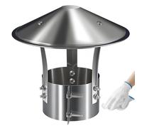 Capot de Cheminée Anti-Pluie en Acier Inox, Couvercle Conduit de Fumée | Capot de Cheminée pour Poêle À Bois et Granulés, Ce Chapeau Robuste Garantit une Évacuation D'air Optimale(140mm/5.6")