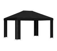 Capot de gazon 4 x 3 m Noir Polyester et Acier 190 g/m² | Design industriel, polyester imperméable, acier robuste, adapté pour le jardin et la terrasse, facile à nettoyer