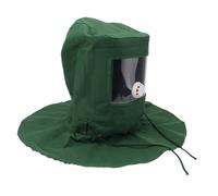 Capot de Sablage Protecteur Vert, en PC et Tissu, Léger, Respirant | Ponçage et Environnements Poussiéreux, Vision Claire, Lentille Acrylique Transparente, Port Confortable