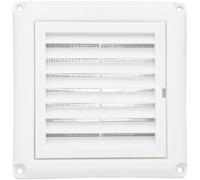 Capot de ventilation carré incliné PP anti-pluie(White 125) | Design incliné, empêche l'eau, permet le flux d'air, plastique , pour facile à monter