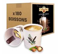 Cappuccino noisette Caprimo, Gobelets Pré-dosés, 180 Boissons, 18 cl par Gobelet, 12 Ramettes de 15 Gobelets, Recyclable