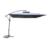 Parasol gris déporté carré 3 x 3 m CAPRI