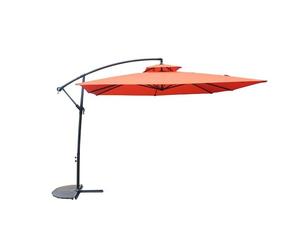 Capri - Parasol Déporté Rond Terracotta Marron