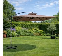 Capri parasol marron déporté rond 2,95 x 2,95 m