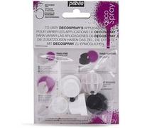 PEBEO - decoSpray - 5 Diffuseurs de Rechange pour Spray - 1 Buse Tracé Fin + 1 Buse Tracé Moyen + 1 buse Tracé Large + 1 Buse Traits Biseautés + 1 Buse Trait Ligne et Transfert de Peinture