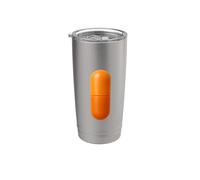Capsule Pill Orange Color Crypto Cadeau Gobelet isotherme en acier inoxydable double paroi