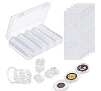 Capsules de Monnaie,QNLEMON 100 Pièces Boîte de Rangement de Pièce de Monnaie avec 100pcs Joint de Mousse EVA Boîte en Plastique Commémorative Accessoires de Collection (17/20/25/27/30mm)