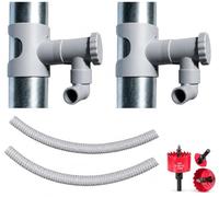 Capt'eau Pack 2 Collecteurs d'eau (Gris)+ Tuyaux Souples + Scie Cloche Premium Bi Metal (conduits Zinc)