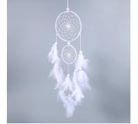Capteur de Attrape-rêves Plumes Décoration Maison Murale Intérieure Ornement Suspendue Cadeaux pour Fille Blanc