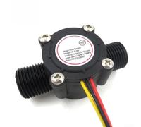 Capteur de débit électronique DN15 S168 pour chauffe-eau, plage de mesure 0,5-10 l/min, filetage G1/2, boîtier en nylon avec composants en acier inoxydable, DC5-18 V, précision ± 3 % pour (30 cm)