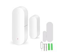 Capteur de Fenêtre de Porte Smart Wifi, Détecteurs D'alarme de Porte Ouverte/Fermée Compatible avec la Commande Vocale Google Home et Tuya, Notification Par SMS en Temps Réel