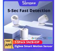 SONOFF SNZB-03P Détecteur de Mouvement ZigBee, Detecteur ZigBee 3.0 Sans Fil, Détection 5 Secondes, Scène Intelligente, SONOFF Zigbee Bridge Requis, Piles Incluses, Compatible avec Alexa/Google Home