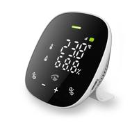 Capteur de Qualité de l'air Wi-Fi et de Dioxyde de Carbone avec Écran LED Blanc / Noir